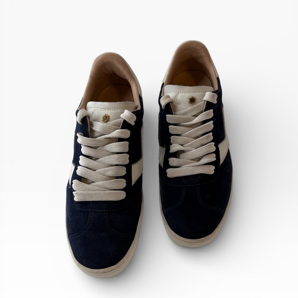 STUART WEITZMAN Designer Navy Suede White Star Accent Sneakers Women's Size 5.5